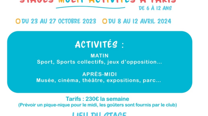 Stages multi-activités à Paris